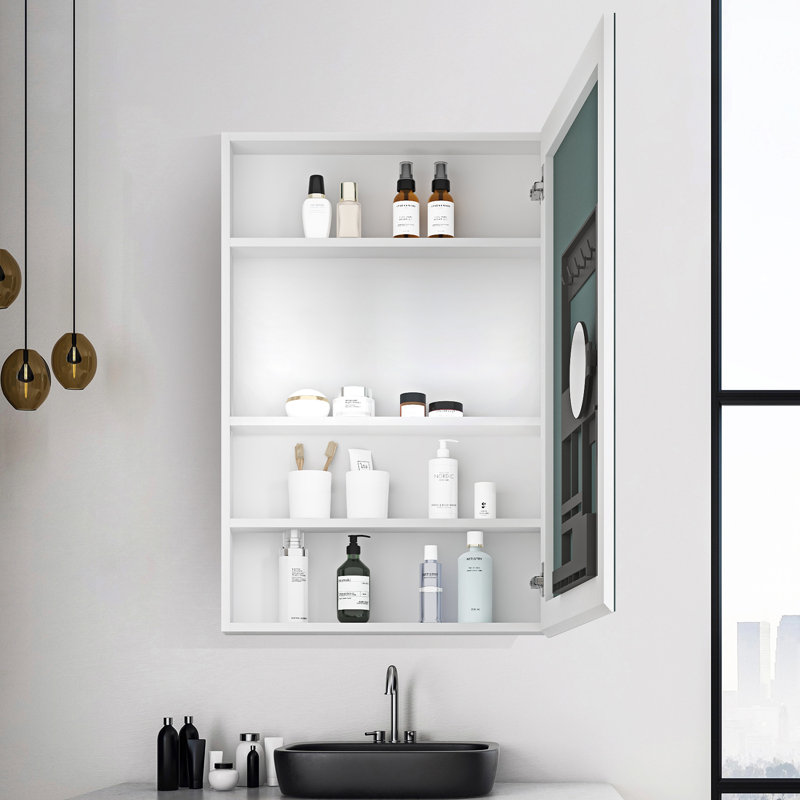 Armoire à pharmacie encastrée ou à fixation en surface avec miroir