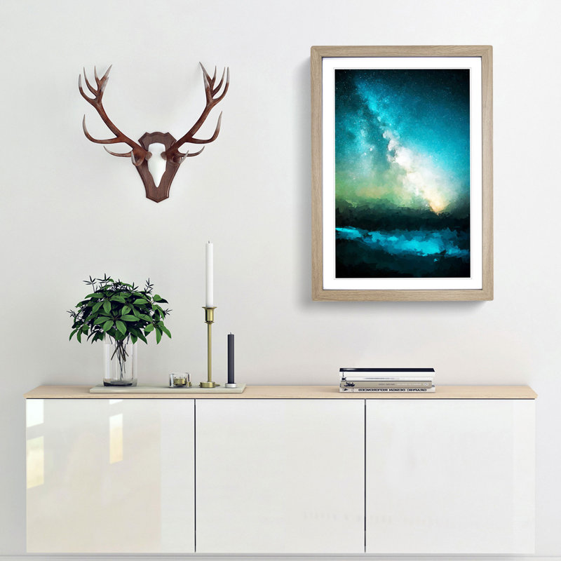 Stars Above Hawaii - Picture Frame Graphic Art Print, Oak Framed, 36cm H x 27cm W x 2cm D