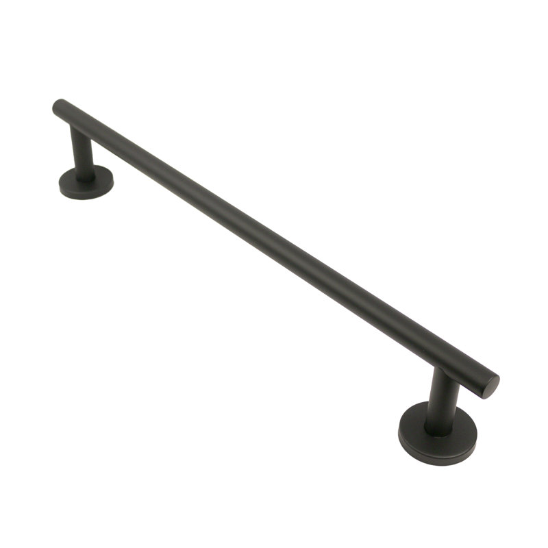 Seachrome 18 inch Wall Mount Bath Towel Bar Rack for Bathroom Wall, Kitchen, Washroom, Black Semi-Gloss, Matte Black