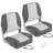 2 Pack Low-Back Light Gray and Gray Color Blocking Folding Boat Seats Thickened Sponge Padded Captain Chairs with Molded Plastic Frame Weather-Resistant for Fishing Boats Cruises