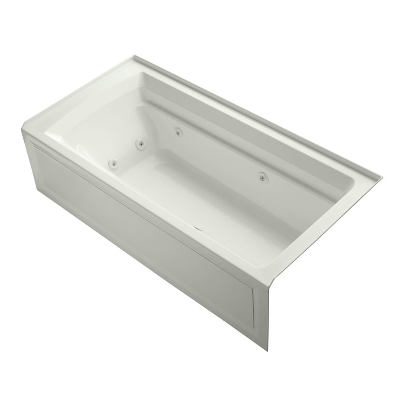 Archer Alcove 72" x 36" Whirpool Bathtub, Dune, Right