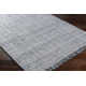 Viewcrest Striped Handmade Flatweave Recycled P.E.T. Area Rug in Slate Blue/White