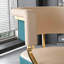 Ensemble de 2 chaises de salle à manger modernes, structure en fer plaqué or, coussin rembourré en polyuréthane, chaises d'appoint ergonomiques à dossier incurvé pour la salle à manger de cuisine