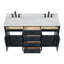 Meuble-lavabo double en bois massif de 66 po avec plateau en marbre de Carrare de 1,5 po Thornaby-1008703726-1047605994