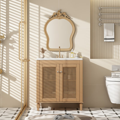 Meuble-lavabo simple 30 po avec plateau en résine Yula