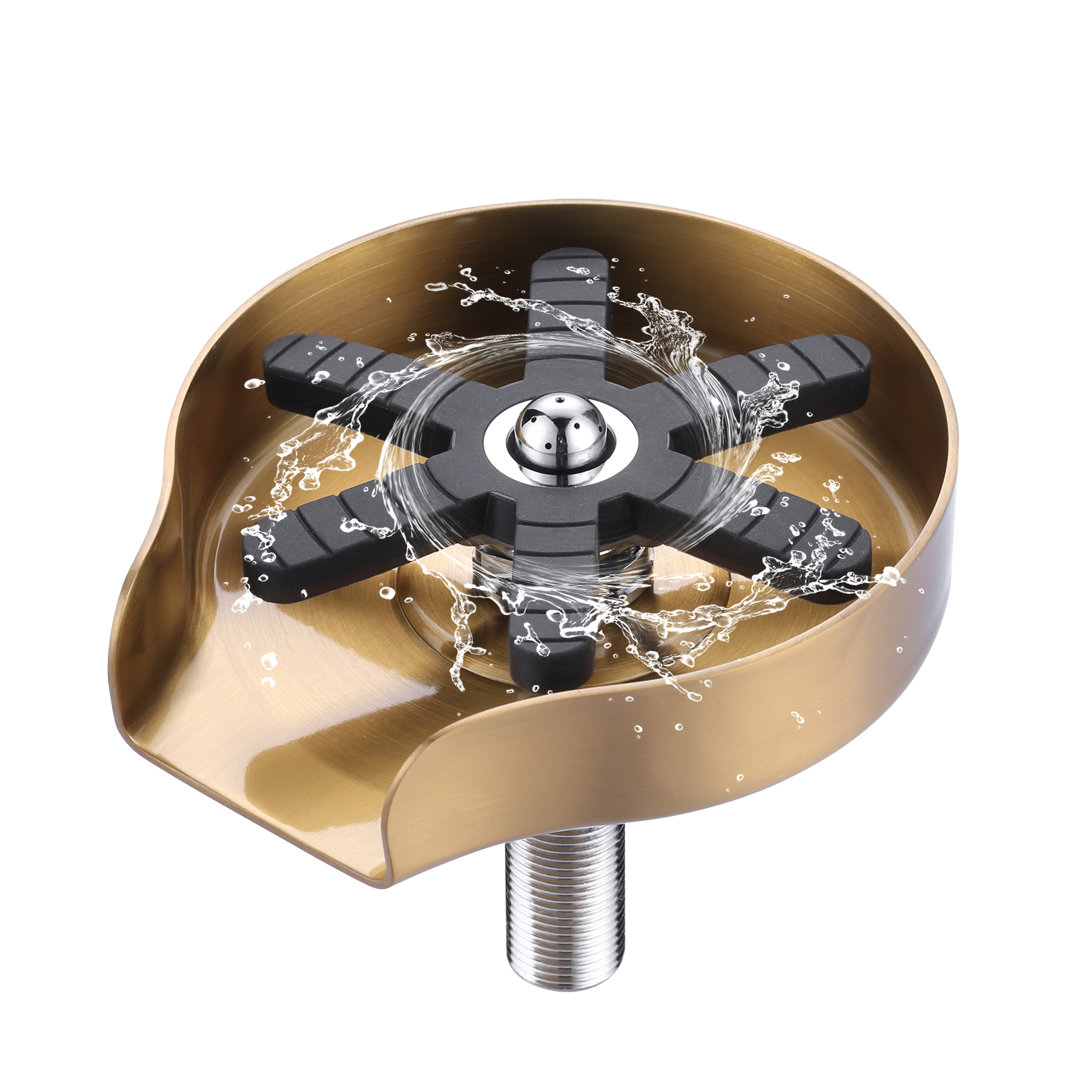 Glass Rinser For Kitchen Sink, ARCORA Matte Black Cup Washer For Sink, Stainless Steel Glass Cleaner Sink Attachment Sink Glass Rinser Bottle Washer For Bar ARCORA 