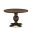 Cet ensemble de salle à manger 5 pièces comprend une table de salle à manger de style Mid-Century et 4 chaises de salle à manger en lin kaki foncé avec dossier haut - finition jacobine délavée-1697045030