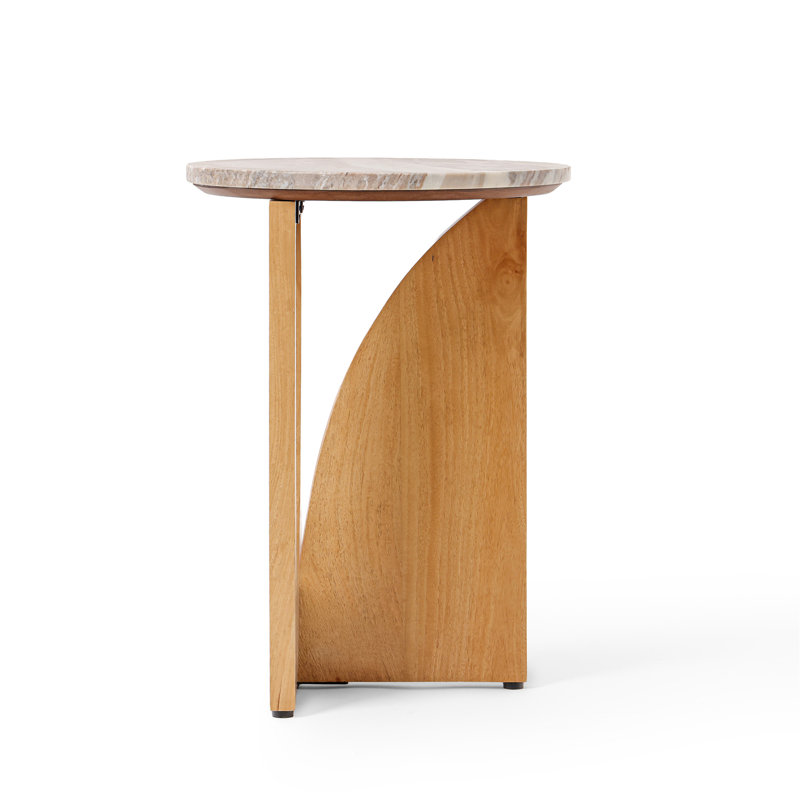Table d'appoint en bois massif Aurelia, Toronto Marble
