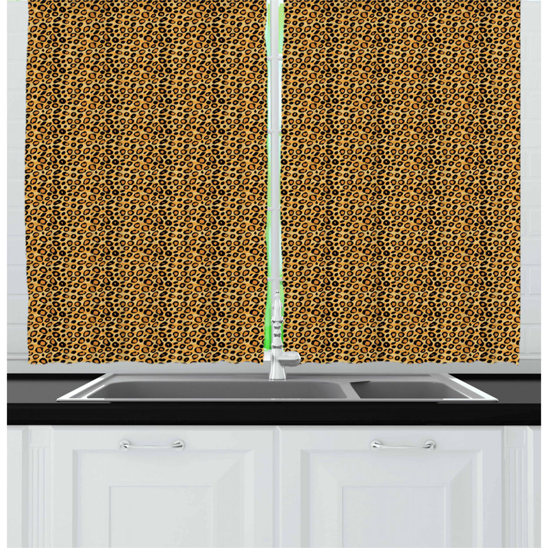 Animal Print Tailored Kitchen Curtain