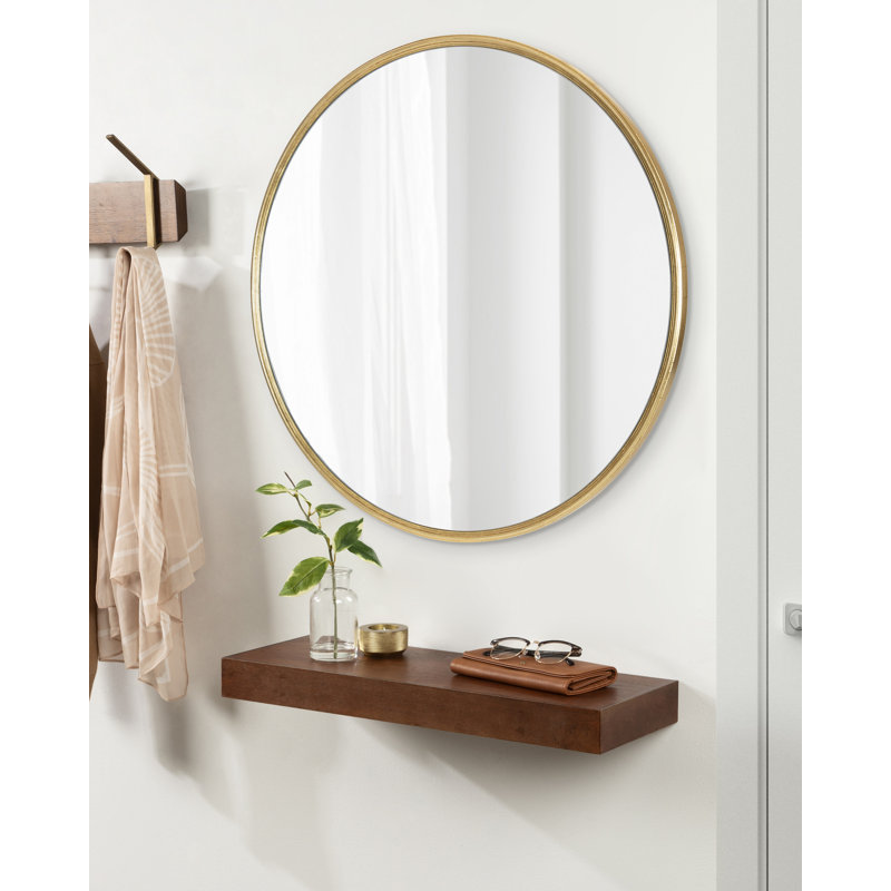 Minuet Engineered Wood Flat Mirror, Gold, 24" x 24"