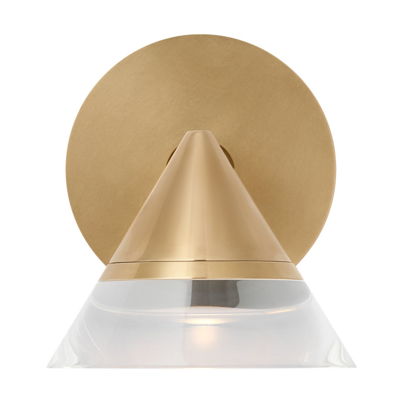 Midrand 1 - Light LED Armed Sconce,  Clear, Hand-Rubbed Antique Brass
