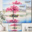 Cerisier japonais sur un petit îlot idyllique - reproduction d'art sur toile-55633696-55633698