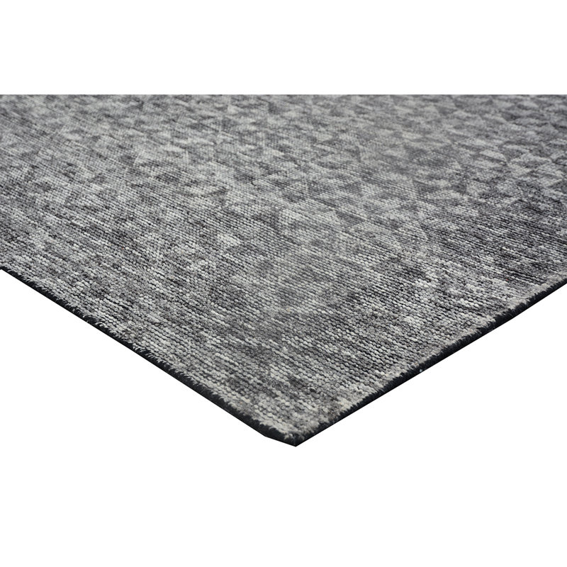 Wool Geometric Area Rug in Silver, Rectangle 8' x 10'