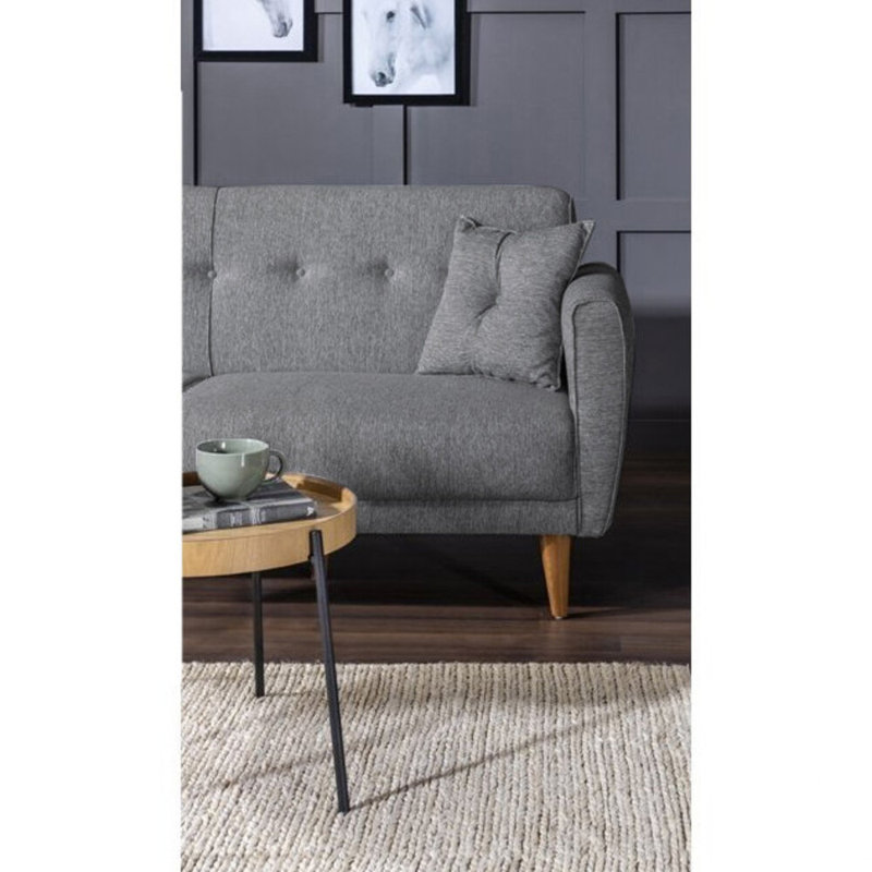 Ensemble de salon inclinable 2 pièces Sova, 100 % lin gris foncé