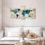 «World Map Aged World Map I» sur toile 5 pièces par Tess P-93024535