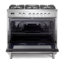Cuisinière à double combustible Verona Prima Series de 36 pouces à four unique avec 5 brûleurs scellés (acier inoxydable)-1578572842
