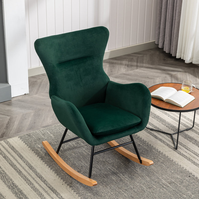 Chaise berçante en métal, Vert