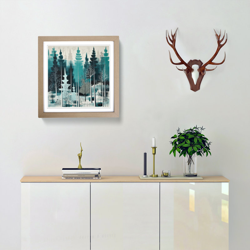 Winter Forest Mid-Century - Framed Print
