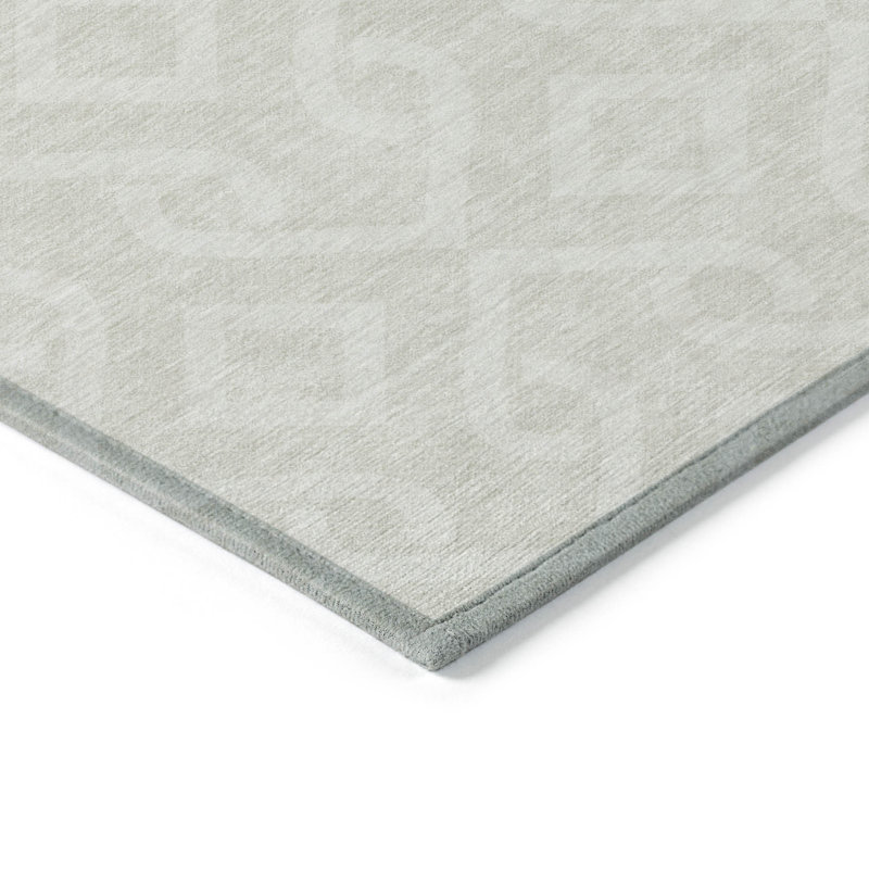 Tapis intérieur lavable à motif géométrique gris clair 9 pi x 12 pi