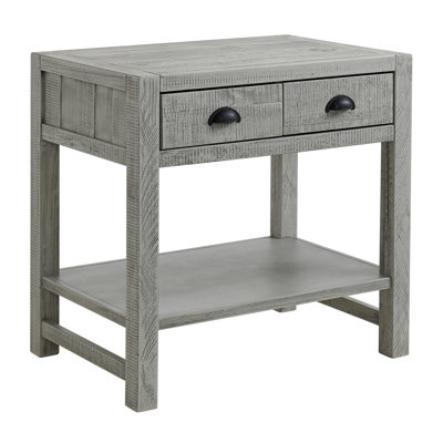 Arden 2-Drawer Wood Nightstand, Perfect for Modern Rustic, Boho or Traditional Bedroom, Functional and Stable Storage, 28W x 19D x 26 3/8H by Alaterre
