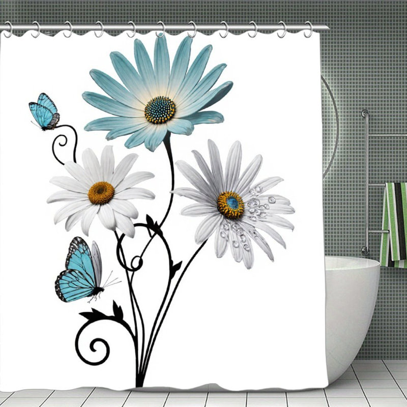 Rideau de bain Daisy & Turquoise