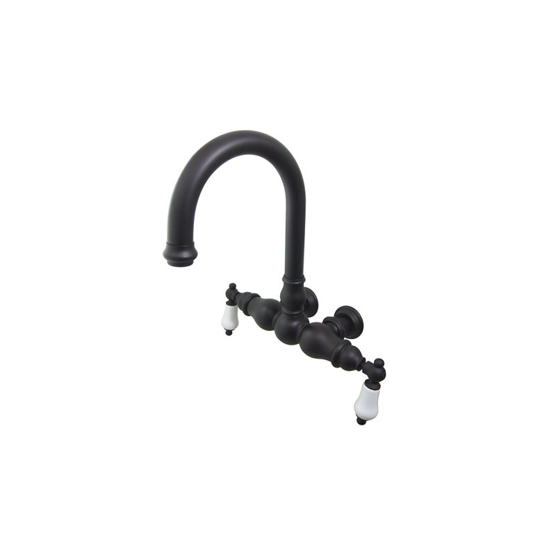 Hot Springs Double Handle Wall Mounted Clawfoot Tub Faucet, Oil Rubbed Bronze