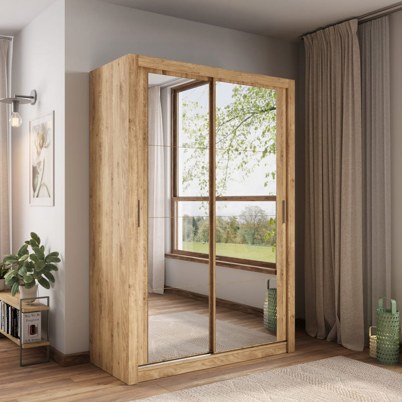 Nalina 2 Door Manufactured Wood Wardrobe, Oak Sonoma