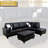 3-piece Faux Leather L-shape Leather Sectional-1309366948
