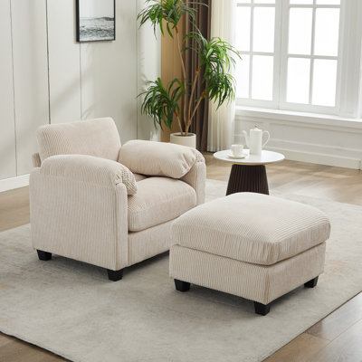 Fauteuil d'appoint 34,6 po avec repose-pieds