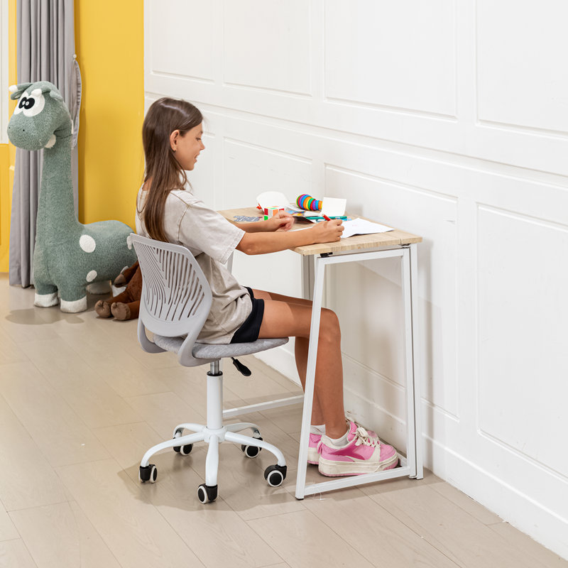 Chaise de bureau ergonomique à roulettes Ebern Designs, Gris Morandi