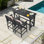 Ensemble de 3 tables de bar et chaises d'extérieur en PEHD, ensemble de 2 chaises hautes Adirondack avec table de bar rectangulaire, ensemble de tabourets de bar de patio, ensemble de bar de patio extérieur en PEHD pour balcon, porche, terrasse