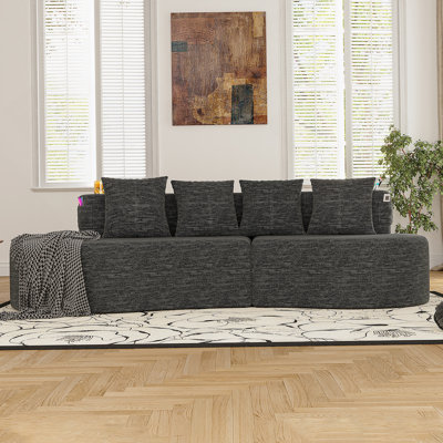 3-Seat Half-Moon Curved Modular Compressed Sofa For Living Room, Office & Apartment