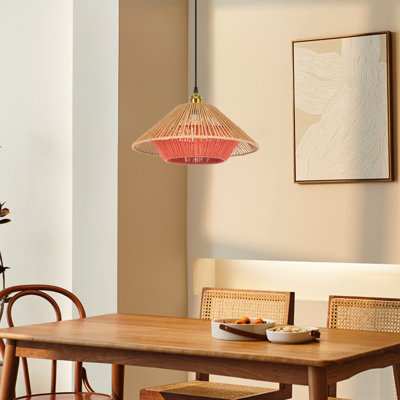 Luminaire suspendu en corde de chanvre pour îlot de cuisine