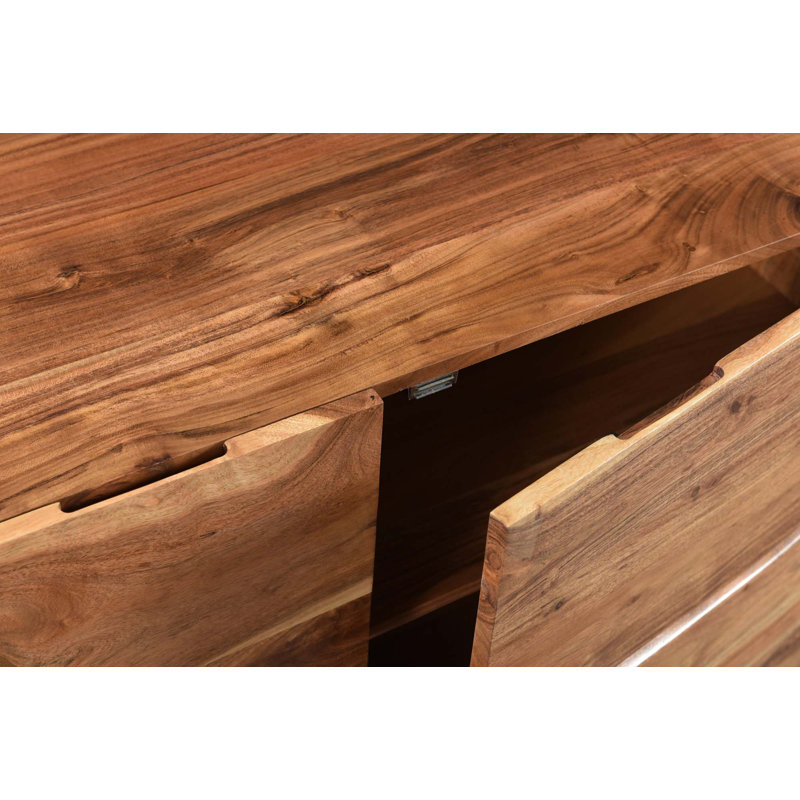 Morrell 71'' Solid Wood Sideboard, Black/Brown