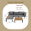 Ensemble de mobilier d'extérieur en L en bois d'acacia avec coussins amovibles, table basse et table d'appoint, canapé de conversation en forme de L, gris-209229624