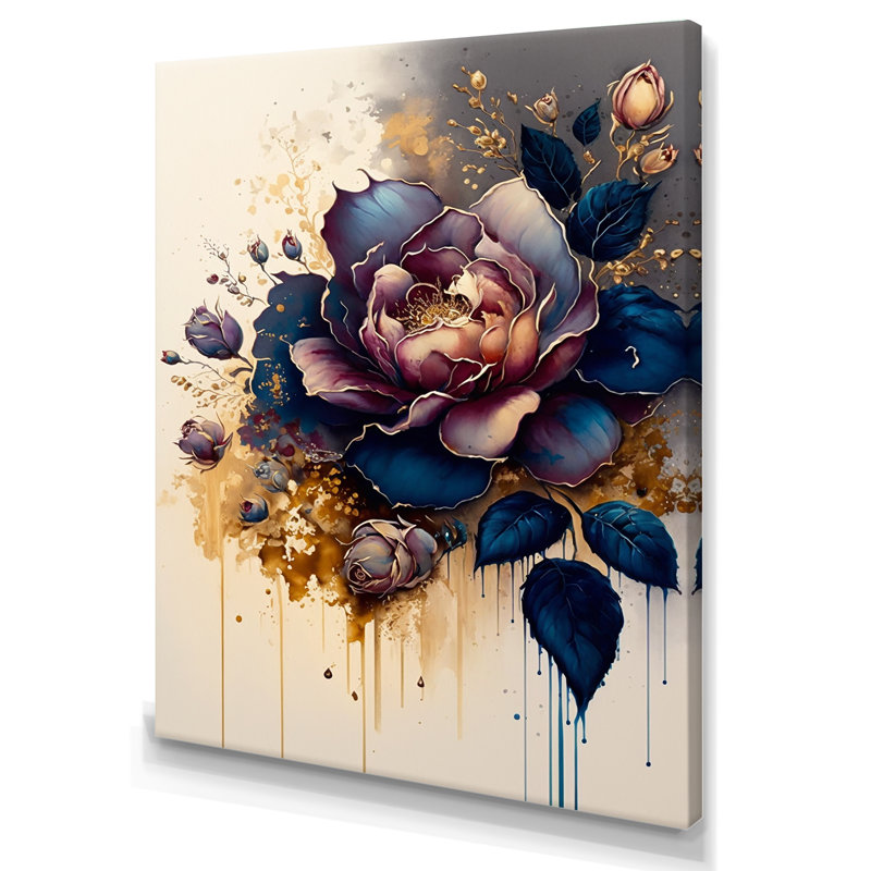 «Night Shade Rose Design II», reproduction sur toile, H 20 po x l 12 po x P 1 po, Toile tendue