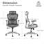 Fauteuil ergonomique en filet, chaise de bureau à haut dossier avec appui-tête, accoudoirs réglables, verrou d'inclinaison à 90-125 ° et coussin large, chaise de travail grise pour la chambre de travail à domicile-129674960