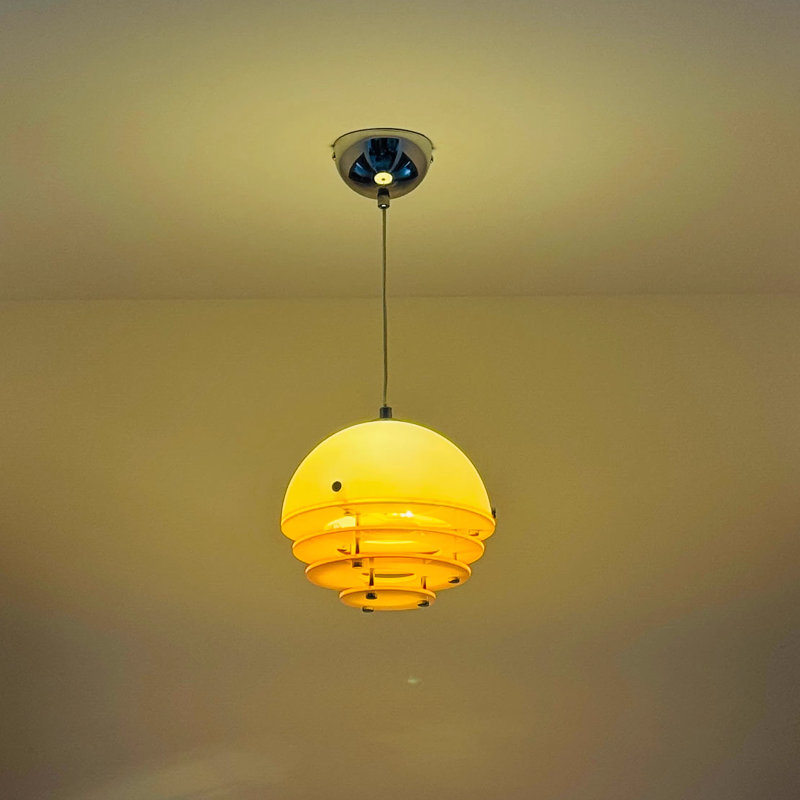 Medieval  Sunset Orange Glass Pendant Light With Light Sources