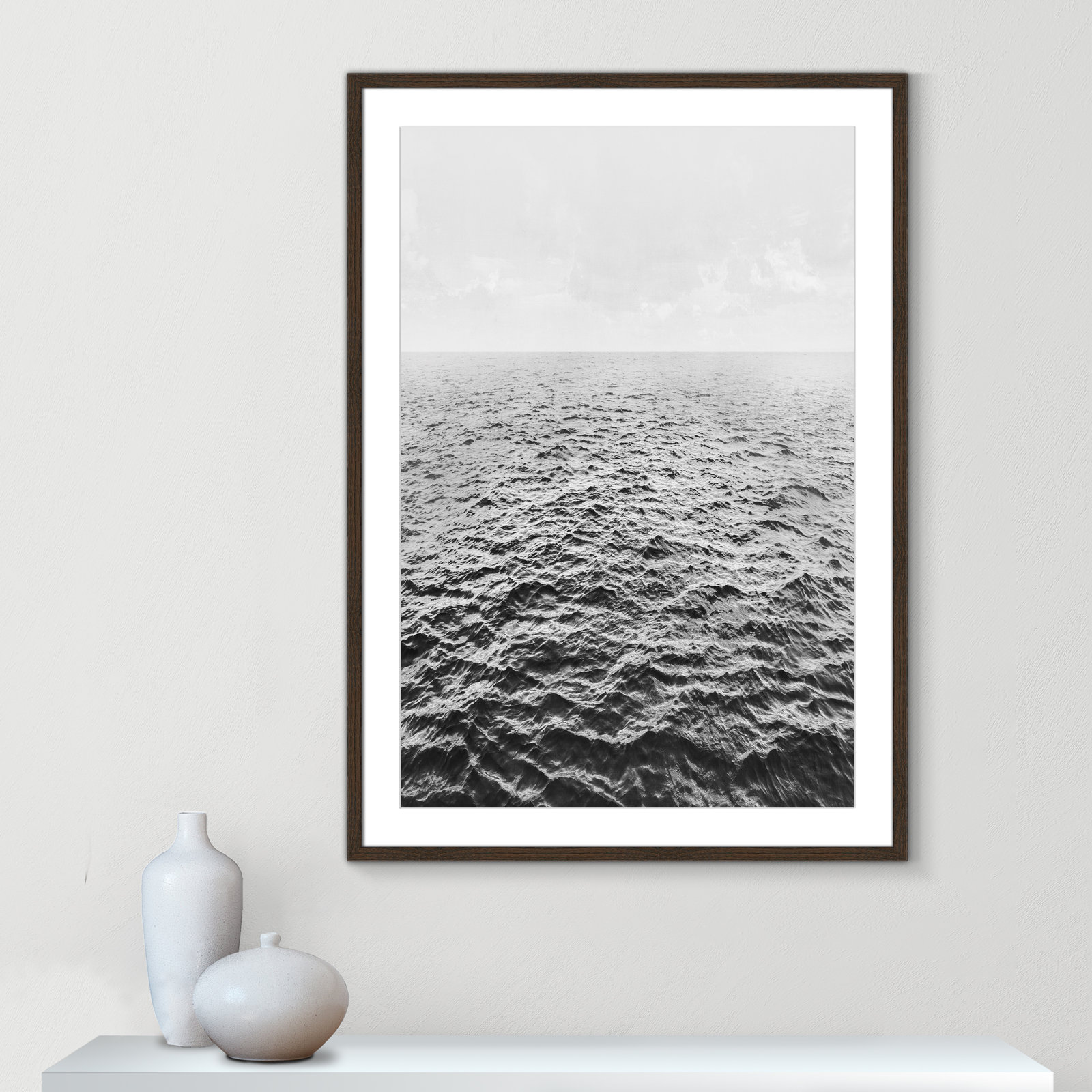 Anali "Rolling in" Print by Mike Calascibetta, 29.5" W x 41.5" H x 0.75" D, Walnut Wood Grain