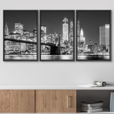 Architecture Building Manhattan Skyline and Brooklyn Bridge Art Home Art