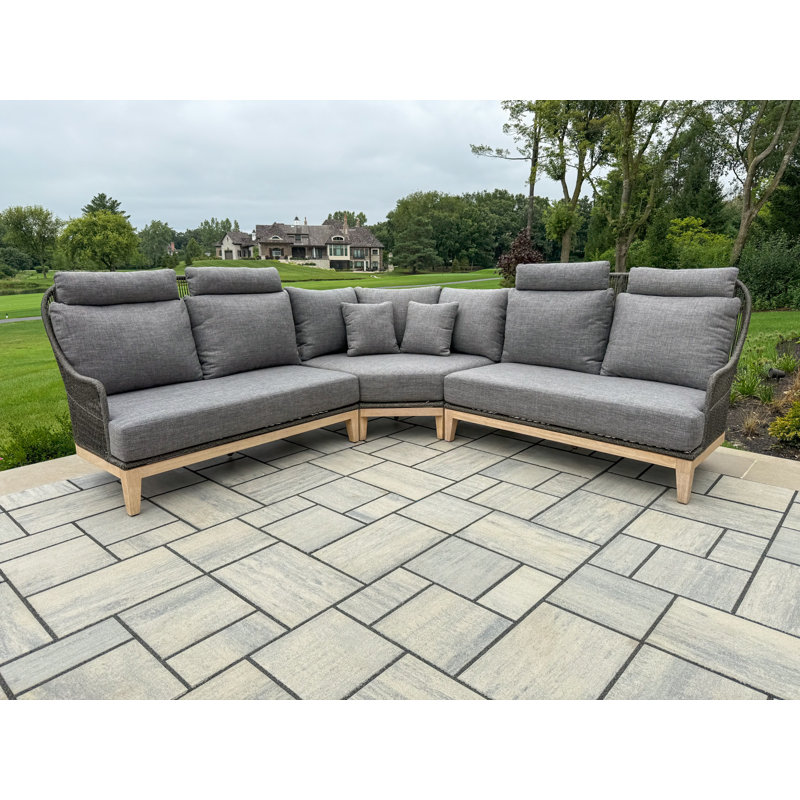 Posey 3 Pc. Charcoal Sectional W Olefin Fabric