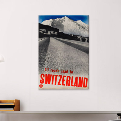 All Roads Lead to Switzerland 1 Piece Wall Art on Canvas