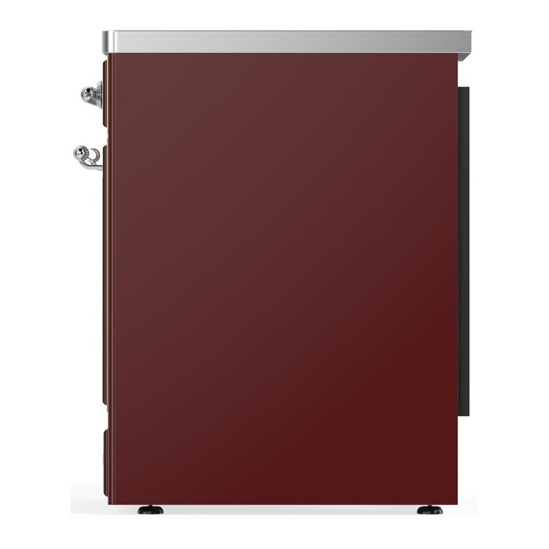 Majestic III Series 30 Inch Induction Range with 4 Induction Elements in Stainless Steel (Burnished Trim), Burgundy, Chrome