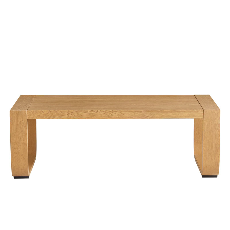 Table basse de patio en aluminium, Grain du bois, Grain du bois