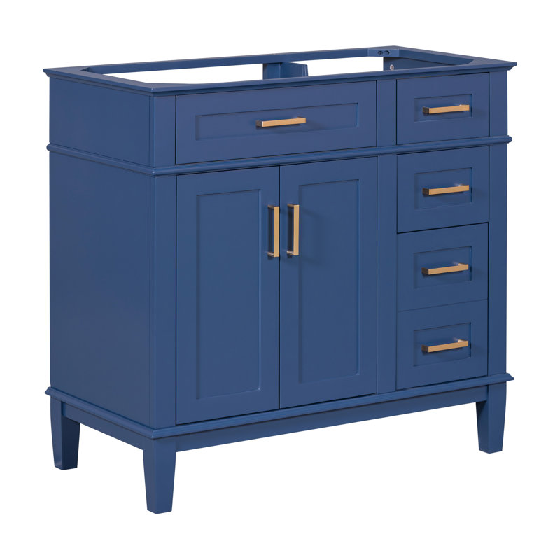 Meuble-lavabo moderne 36 po (lavabo non inclus), Bleu