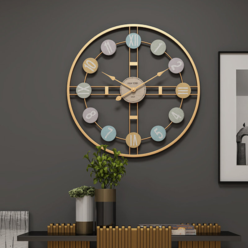 Dozier Metal Wall Clock, Gold