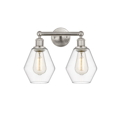 Gabbie 15" W 2-Light Steel and Glass Vanity Light