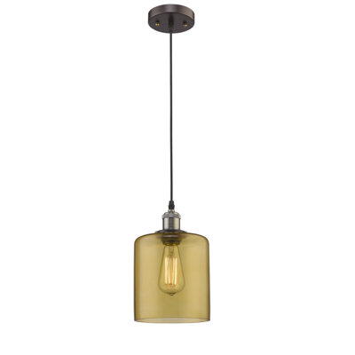 Luminaire suspendu cylindrique 1 lumière Hoddesd