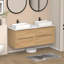 Dessus de meuble-lavabo blanc en pierre de quartz 60 po avec double vasque carrée en céramique