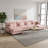 Chenille Pink U-shaped Modular Sofa 4-seater Cloud Feeling Comfortable With 2 Footstools Suitable For Living Room